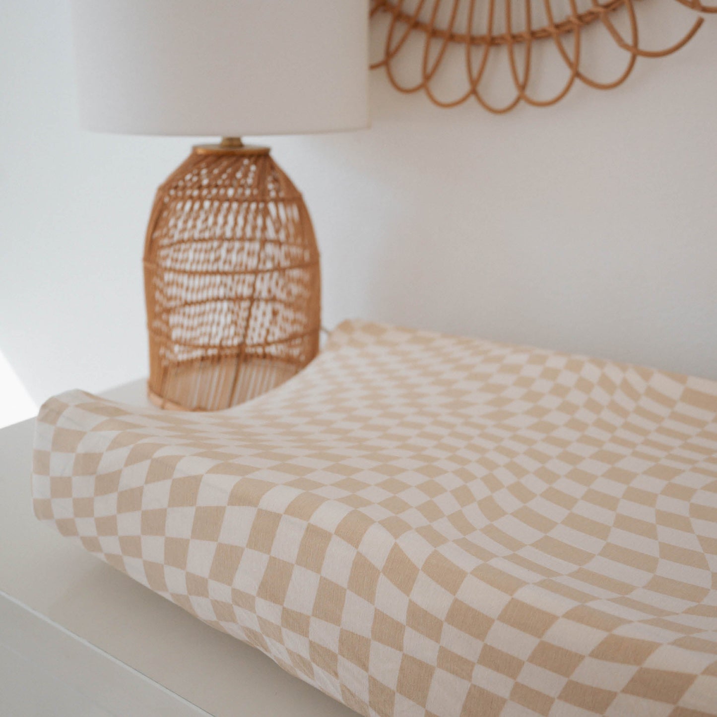 Wavy Checker | Bamboo Changing Pad Cover