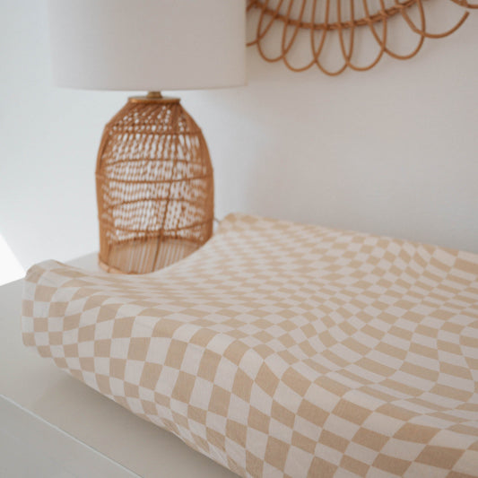 Wavy Checker | Bamboo Changing Pad Cover