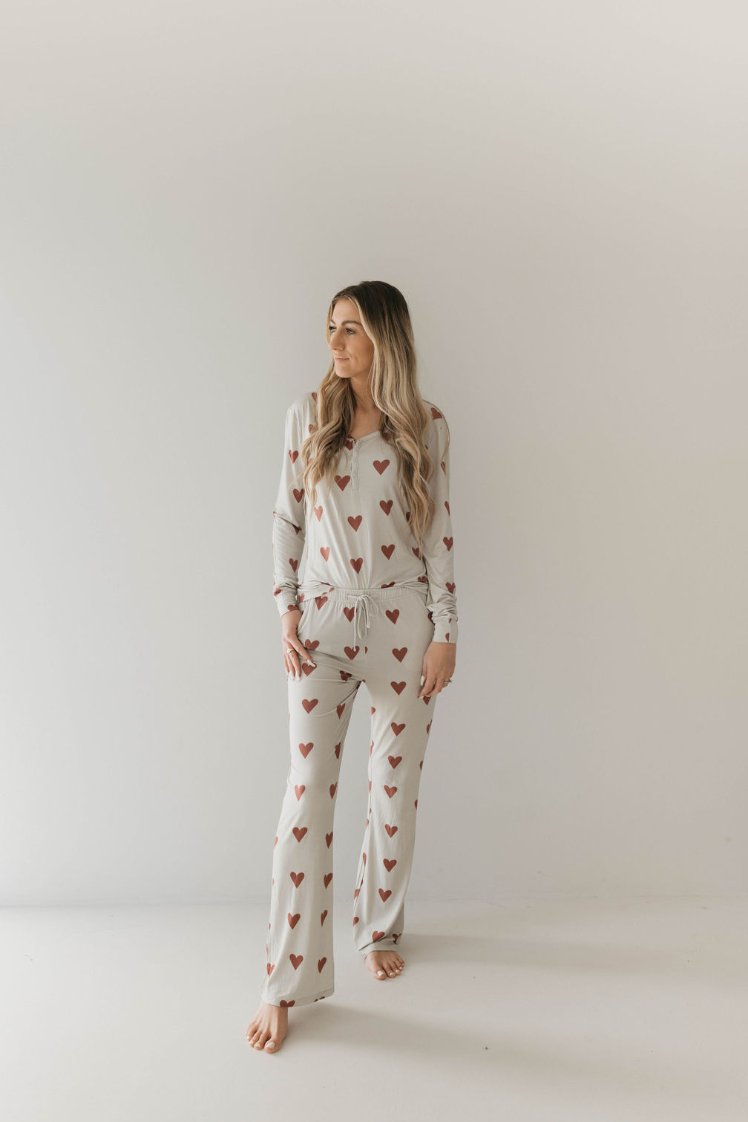 Women's Bamboo Pajama | Queen Of Hearts Paisley’s Hand Drawn Print