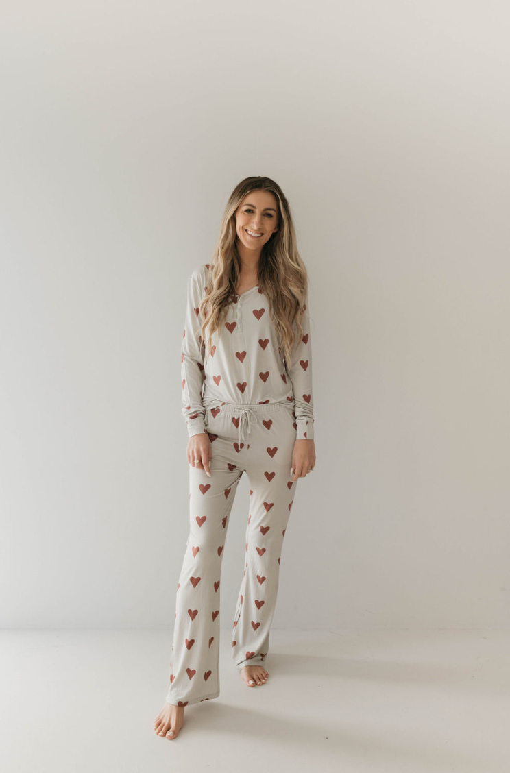 Women's Bamboo Pajama | Queen Of Hearts Paisley’s Hand Drawn Print