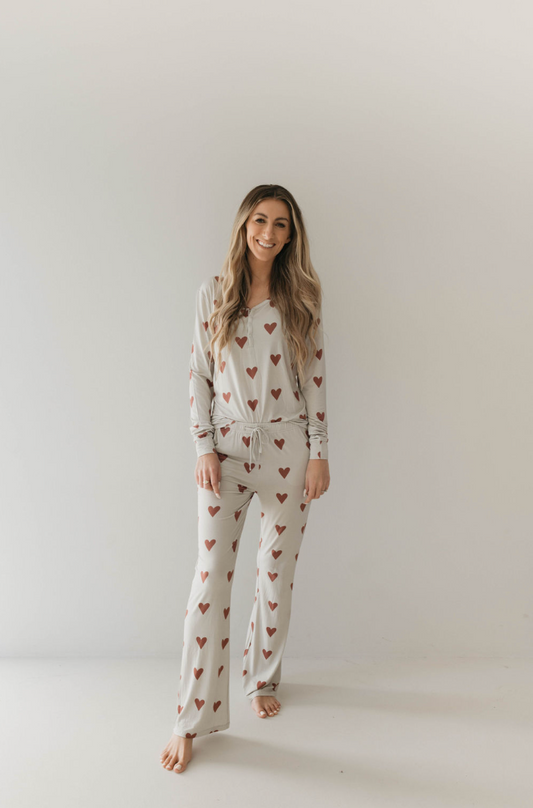 Women's Bamboo Pajama | Queen Of Hearts Paisley’s Hand Drawn Print