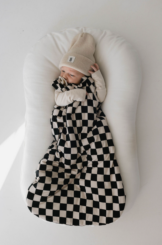 Bamboo Sleep Sack | Black Checkerboard