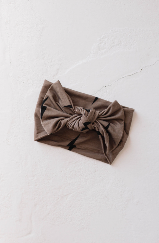 Bamboo Head Wrap | Brown & Black Bolt