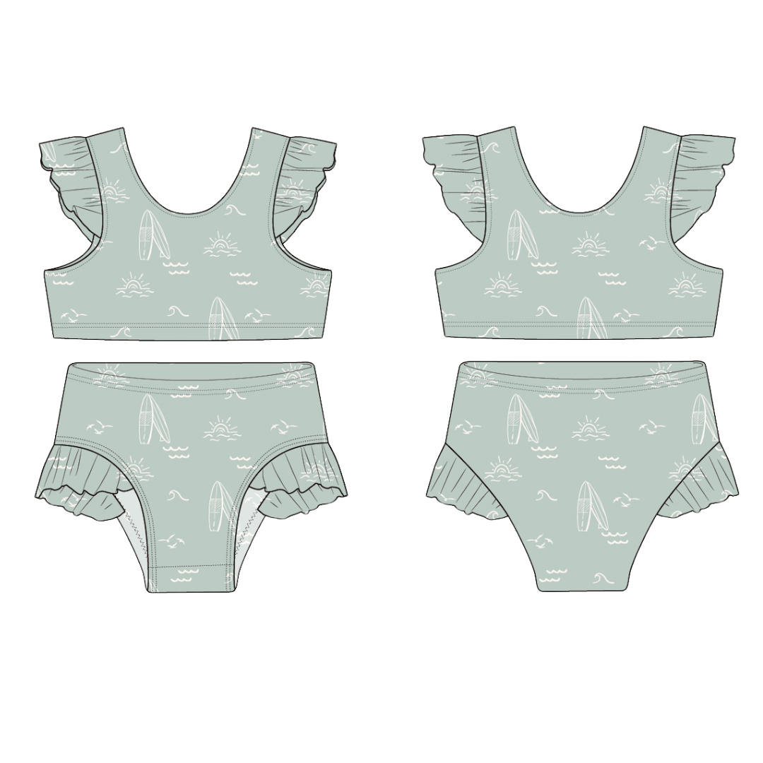 Sage Surfer Flutter Bikini