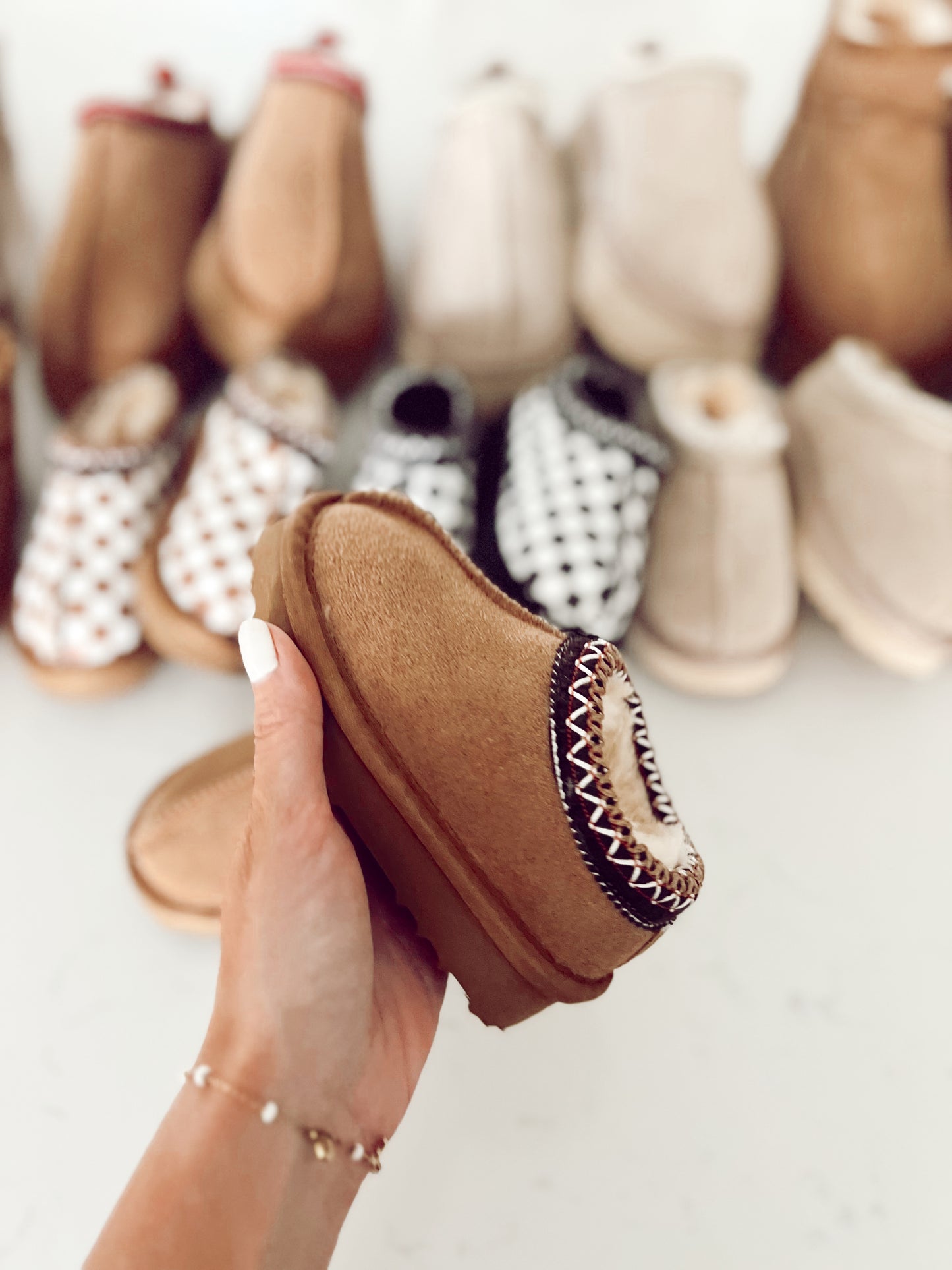 Mini Suede Slides | Chestnut | Toddler | PREORDER
