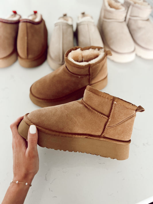 Chestnut Suede Boots| Platform | Adult | PREORDER
