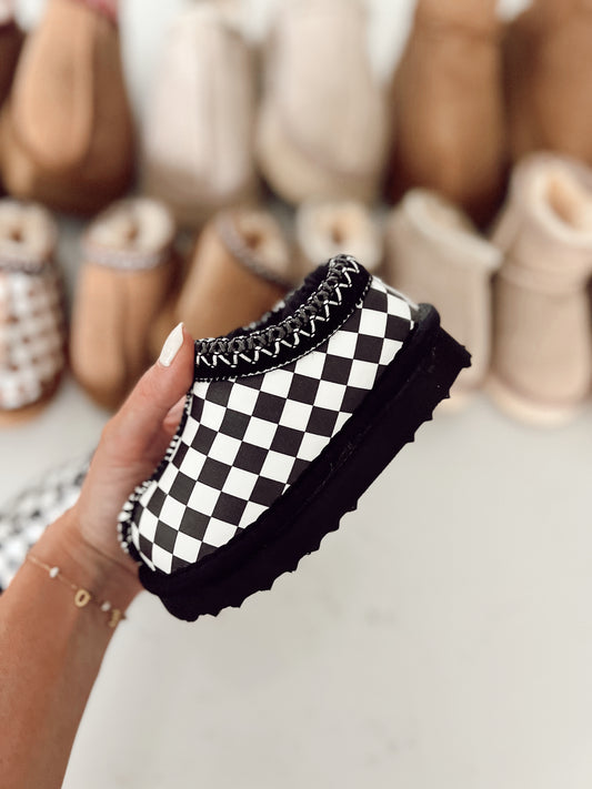 Mini Slides | Black Checkered | Toddler | PREORDER