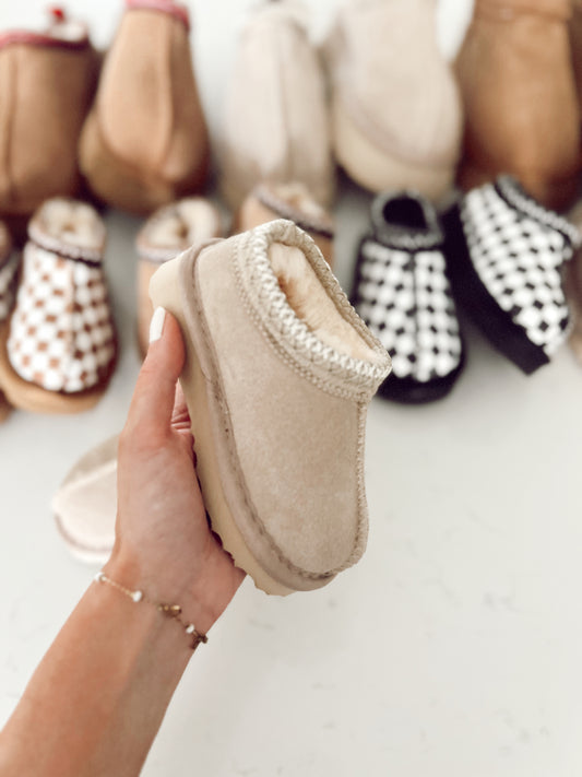 Mini Suede Slides | Tan | Toddler | PREORDER