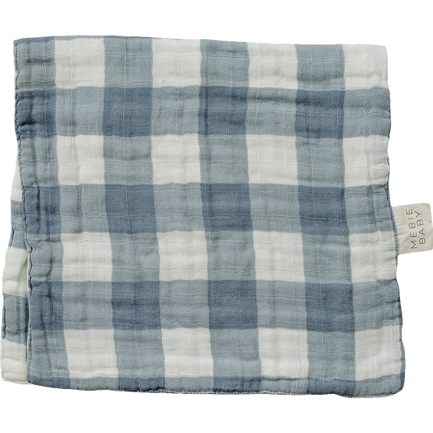 Dusty Blue Gingham Muslin Burp Cloth