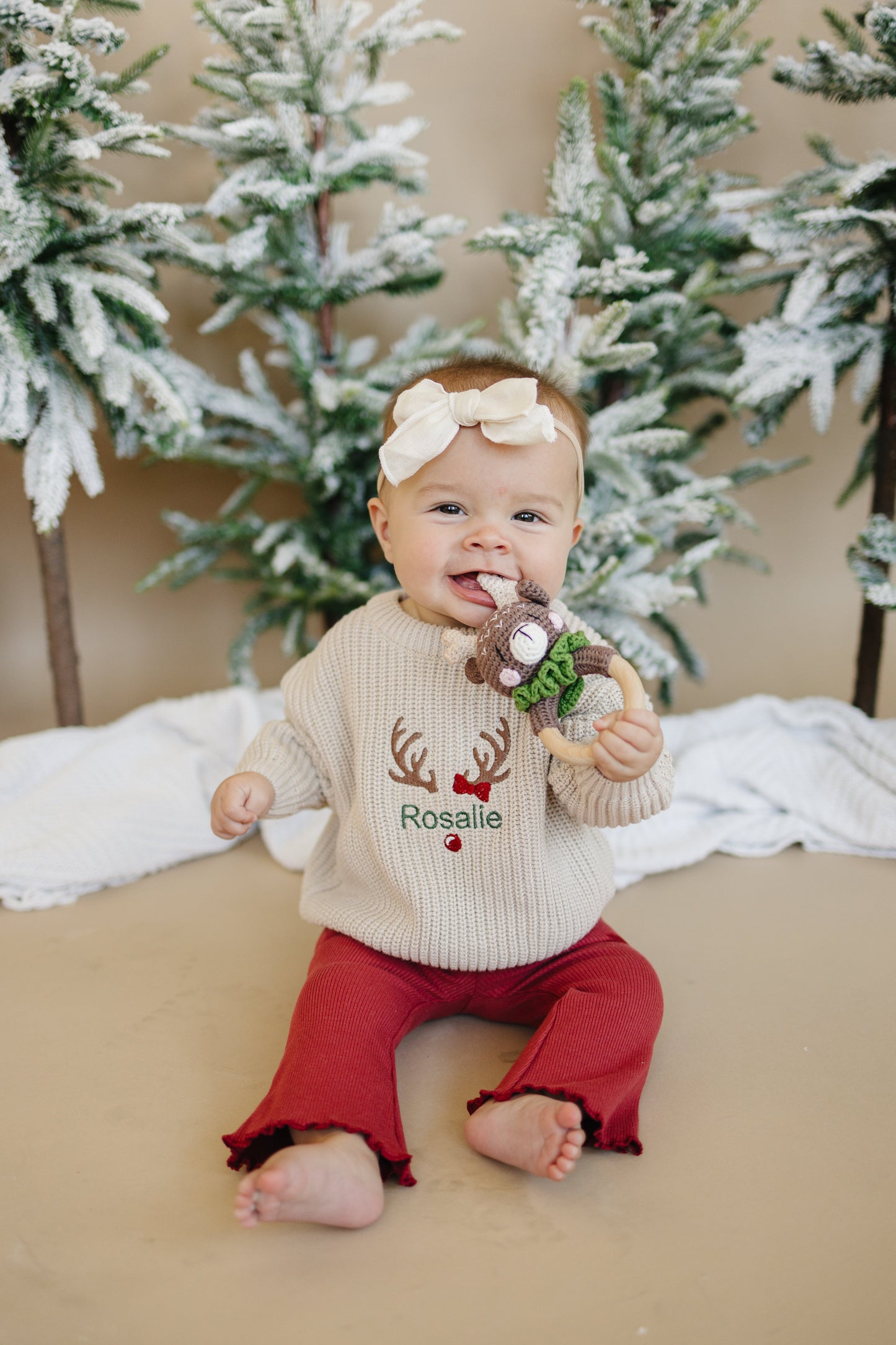 Ribbed Cotton Flared Leggings - Red Valentine's Coordinating