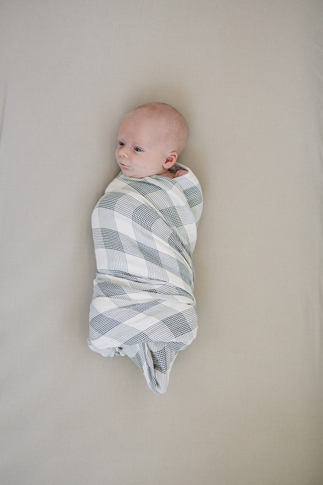 Coastal Plaid Muslin Swaddle Blanket