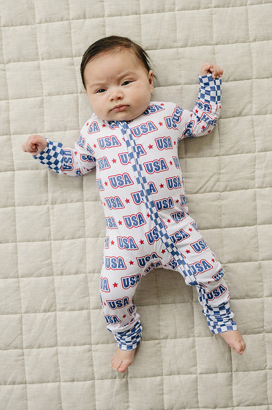 Bamboo Zip Romper  | USA