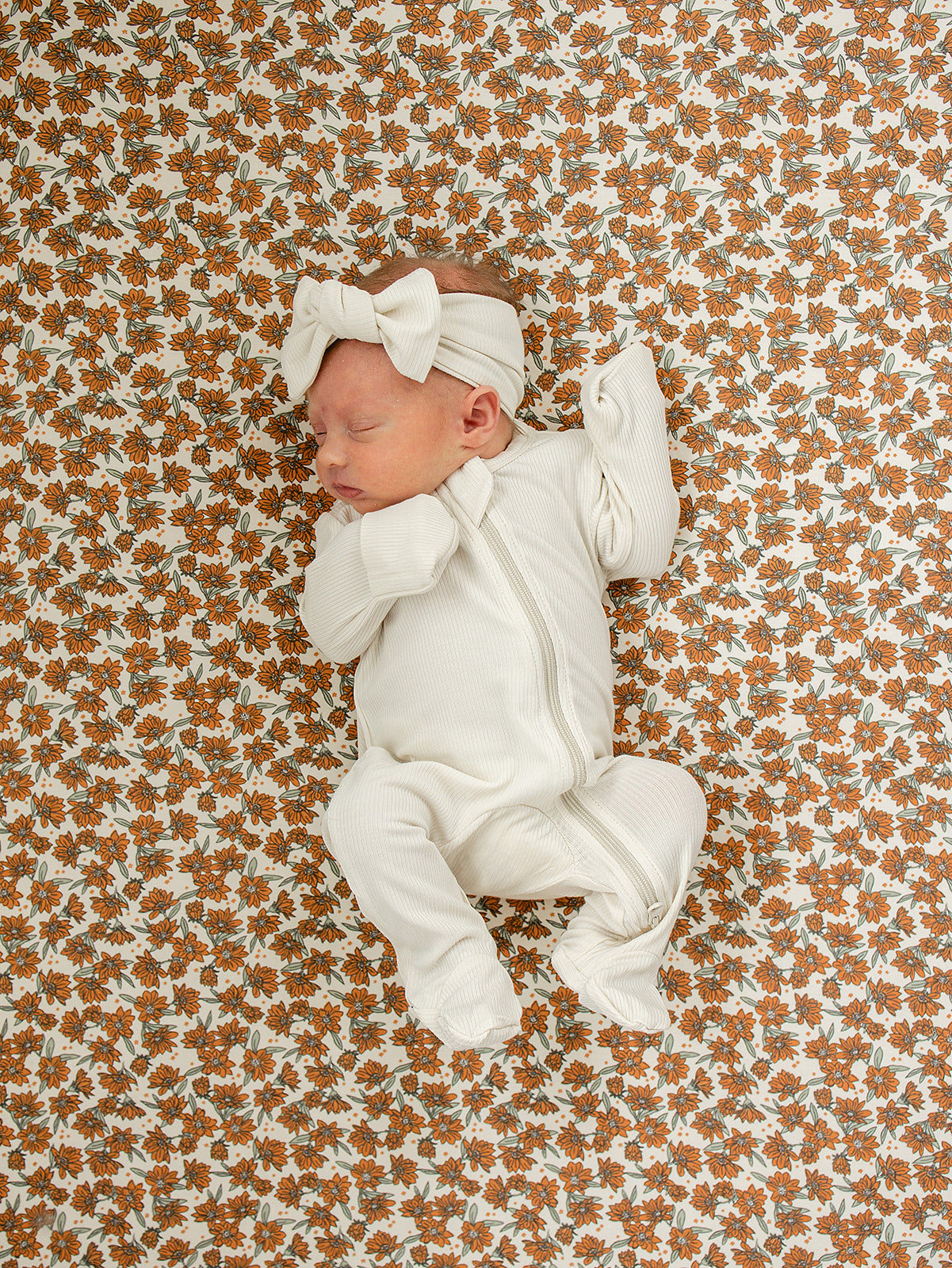 Cream Magnolia Bamboo Stretch Crib Sheet