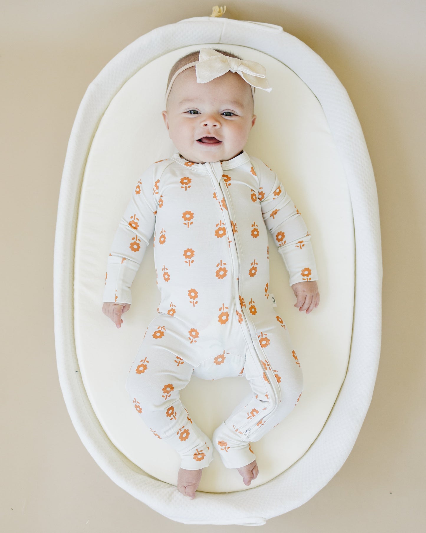 Pumpkin Posie Bamboo Zippy Romper