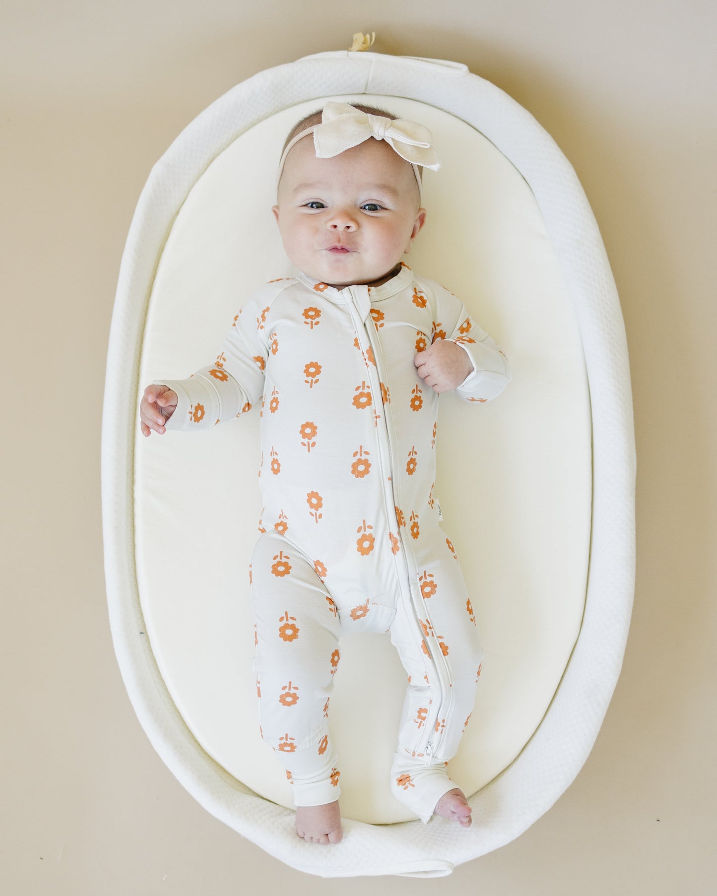 Pumpkin Posie Bamboo Zippy Romper