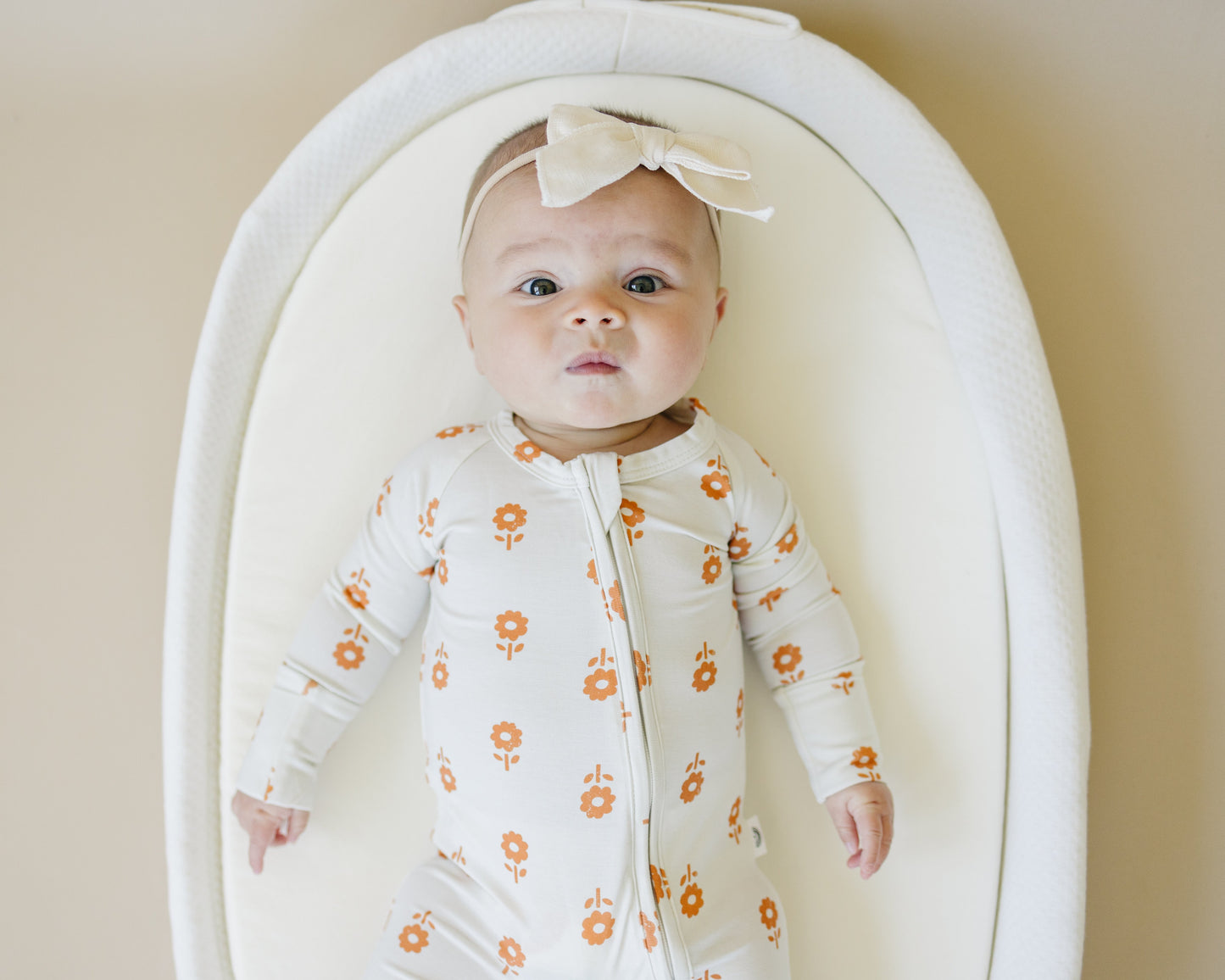 Pumpkin Posie Bamboo Zippy Romper