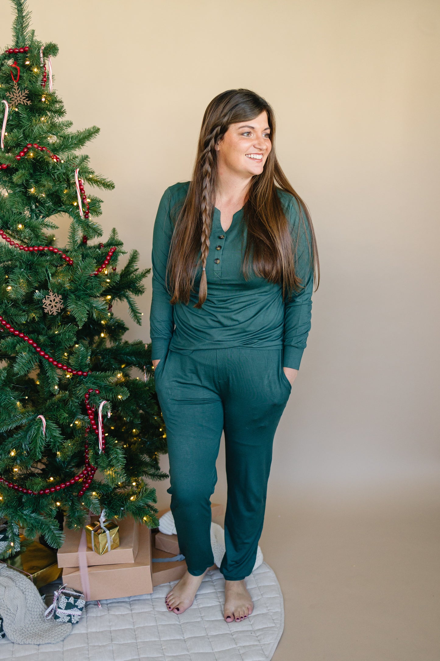 Women's Green Emerald Bamboo Pajamas