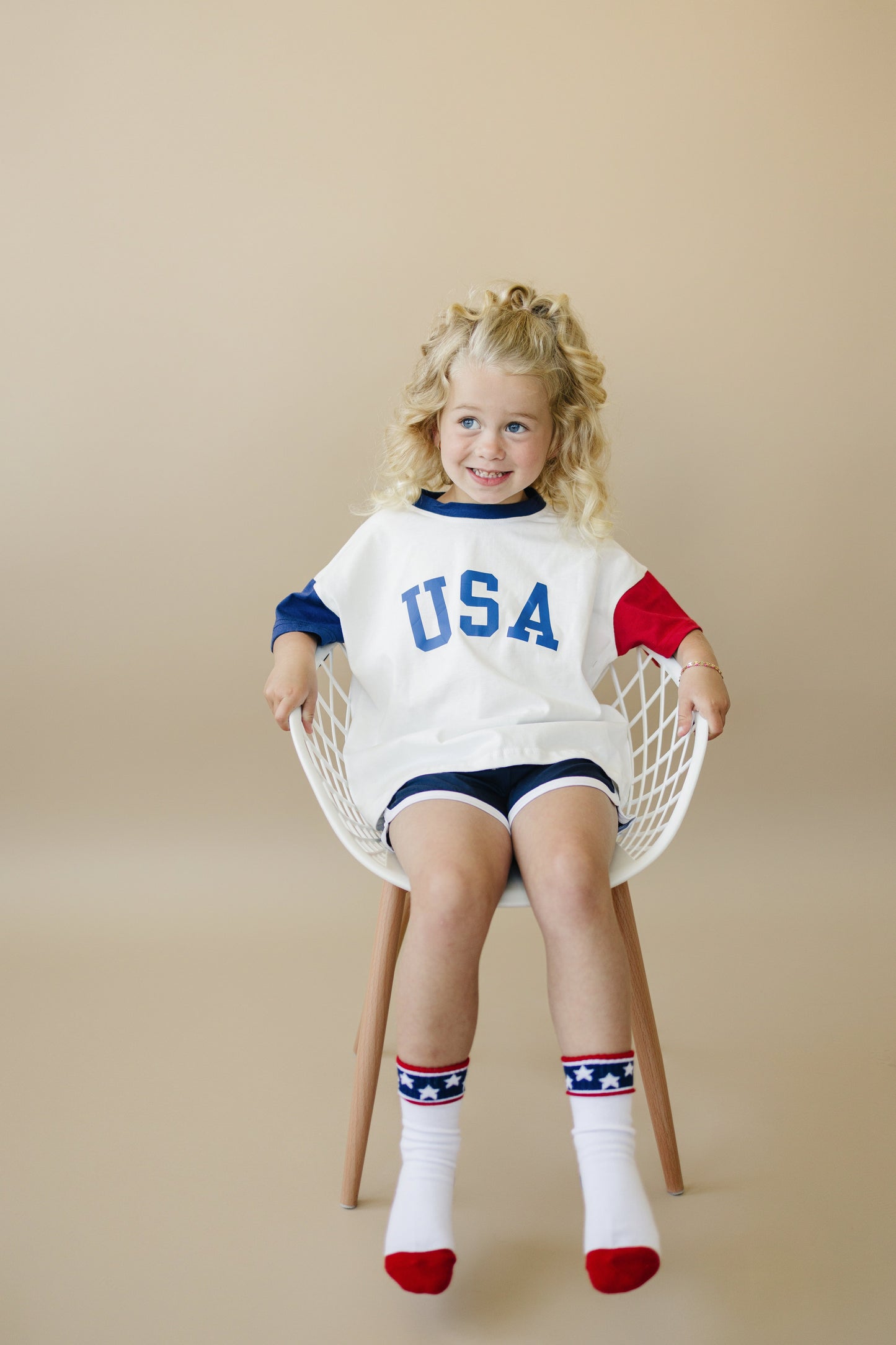 USA Colorblock Oversized Tee
