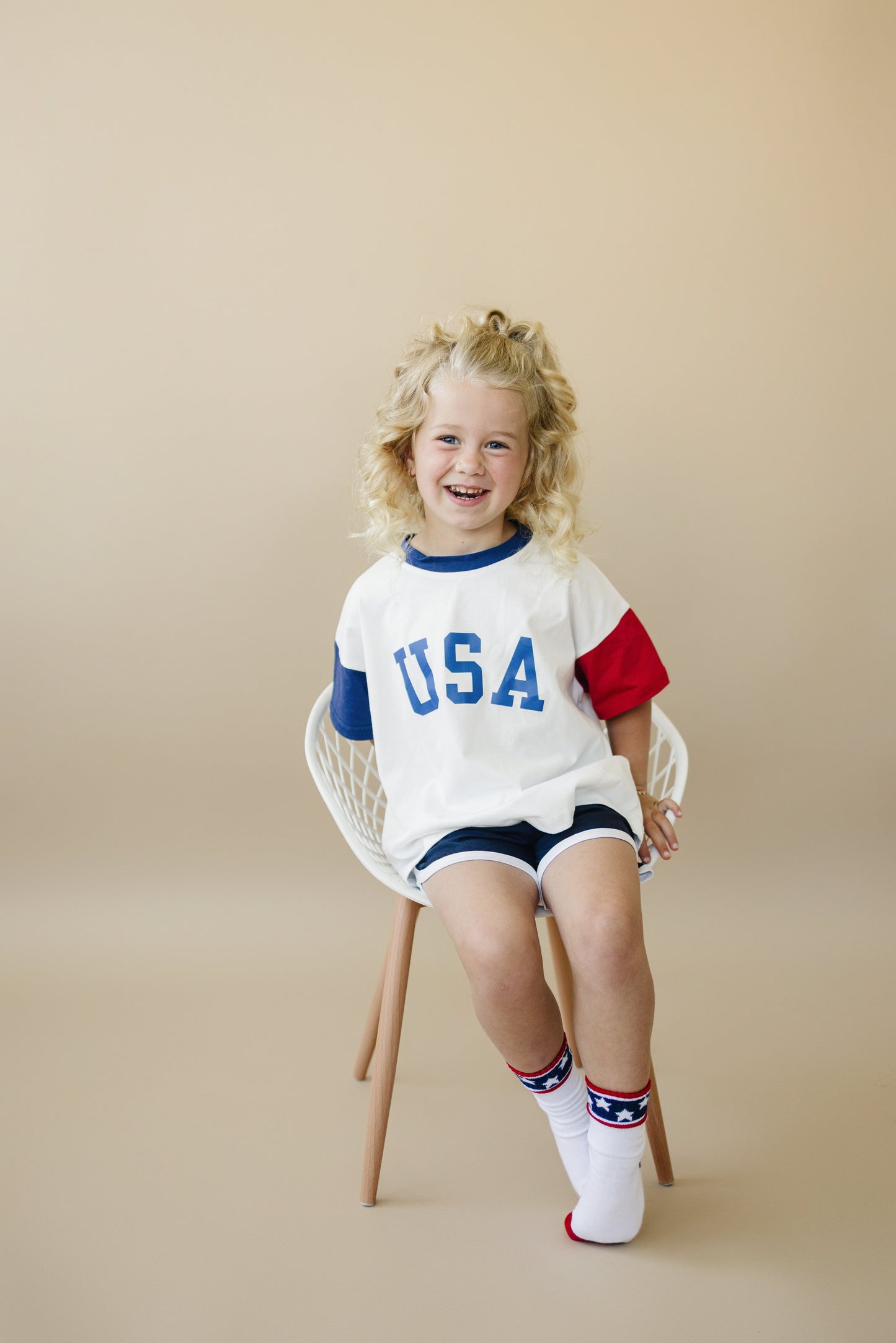 USA Colorblock Oversized Tee
