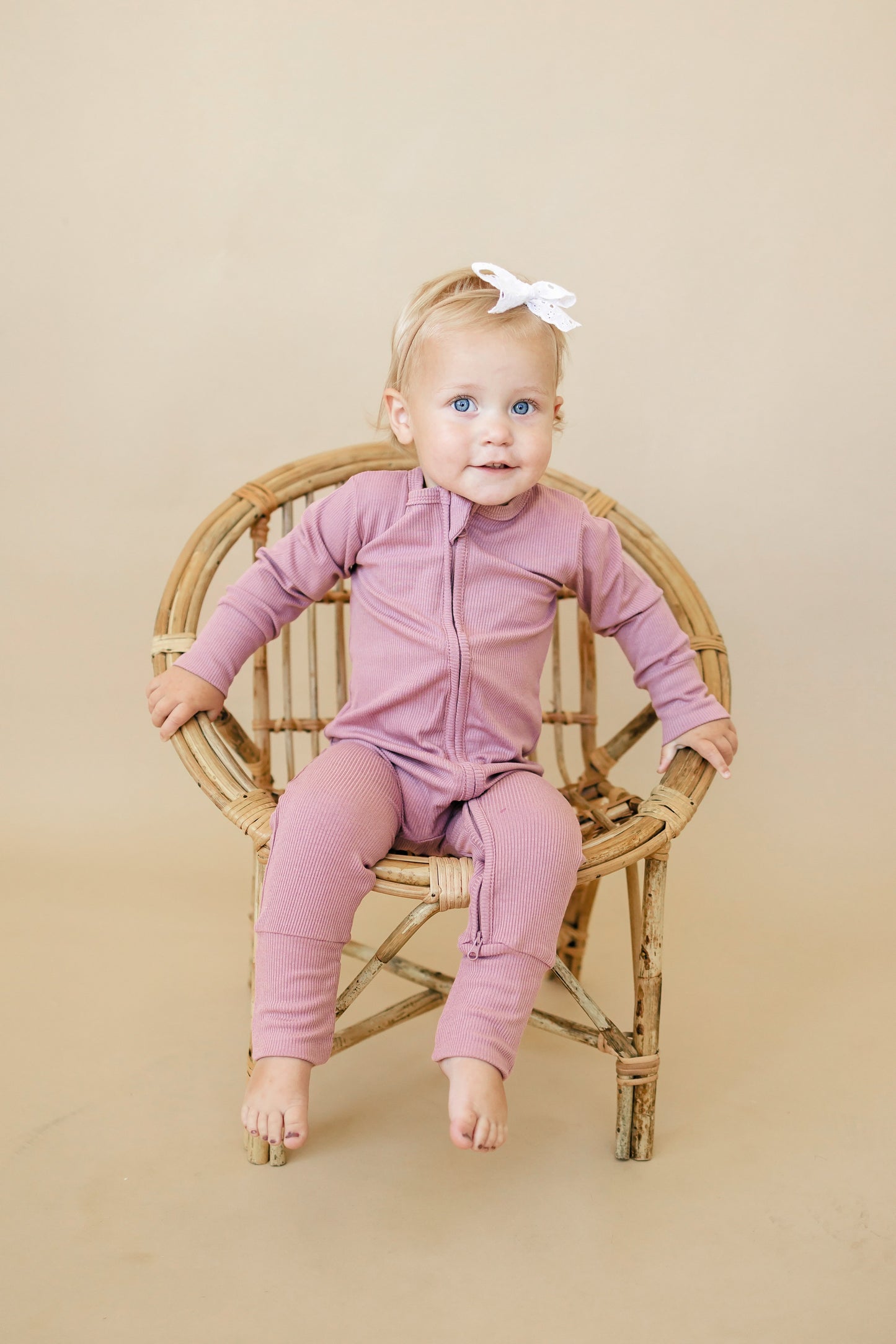 Solid Ribbed Bamboo Zippy Romper - more colors