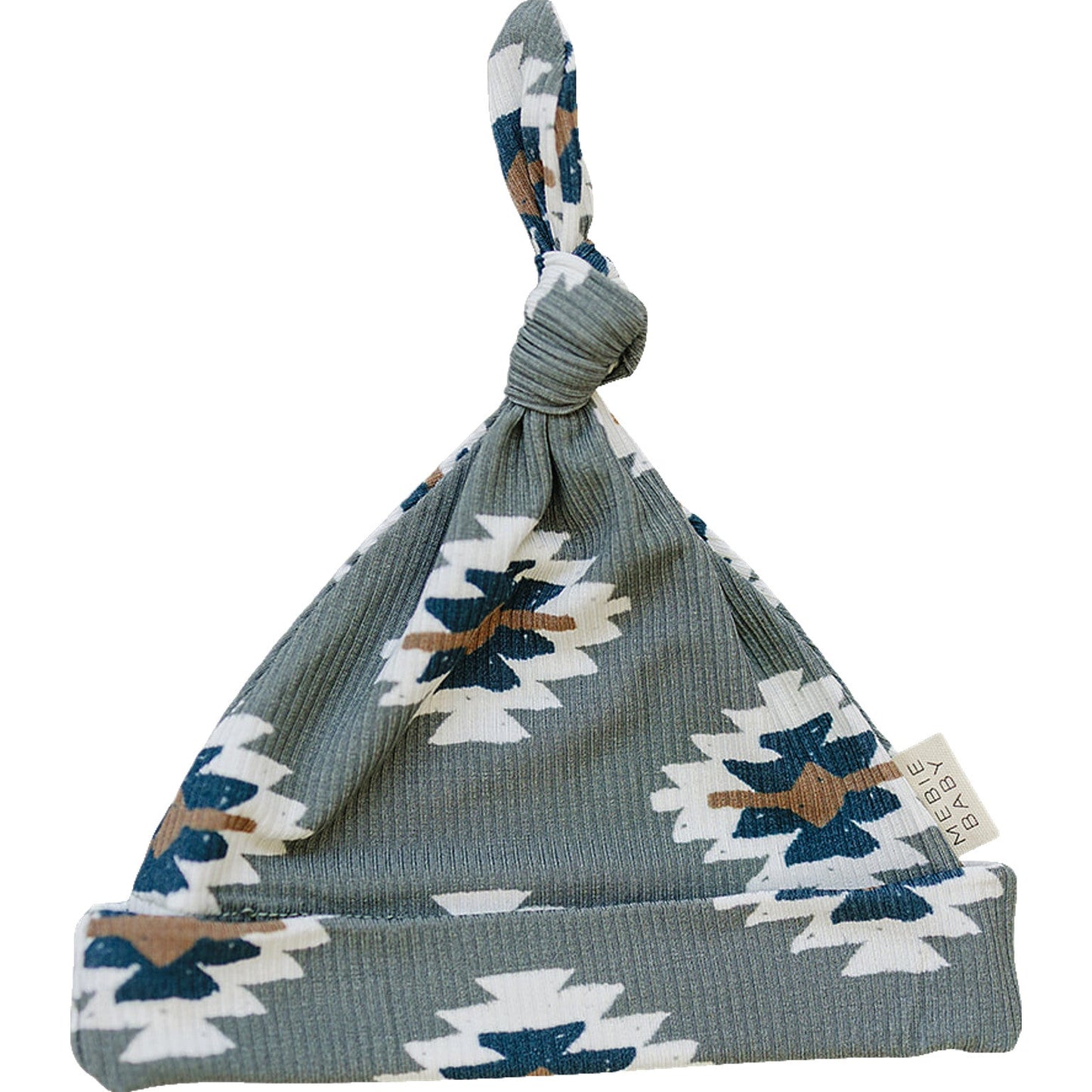Southwest Aztec Ribbed Bamboo Newborn Knot Hat