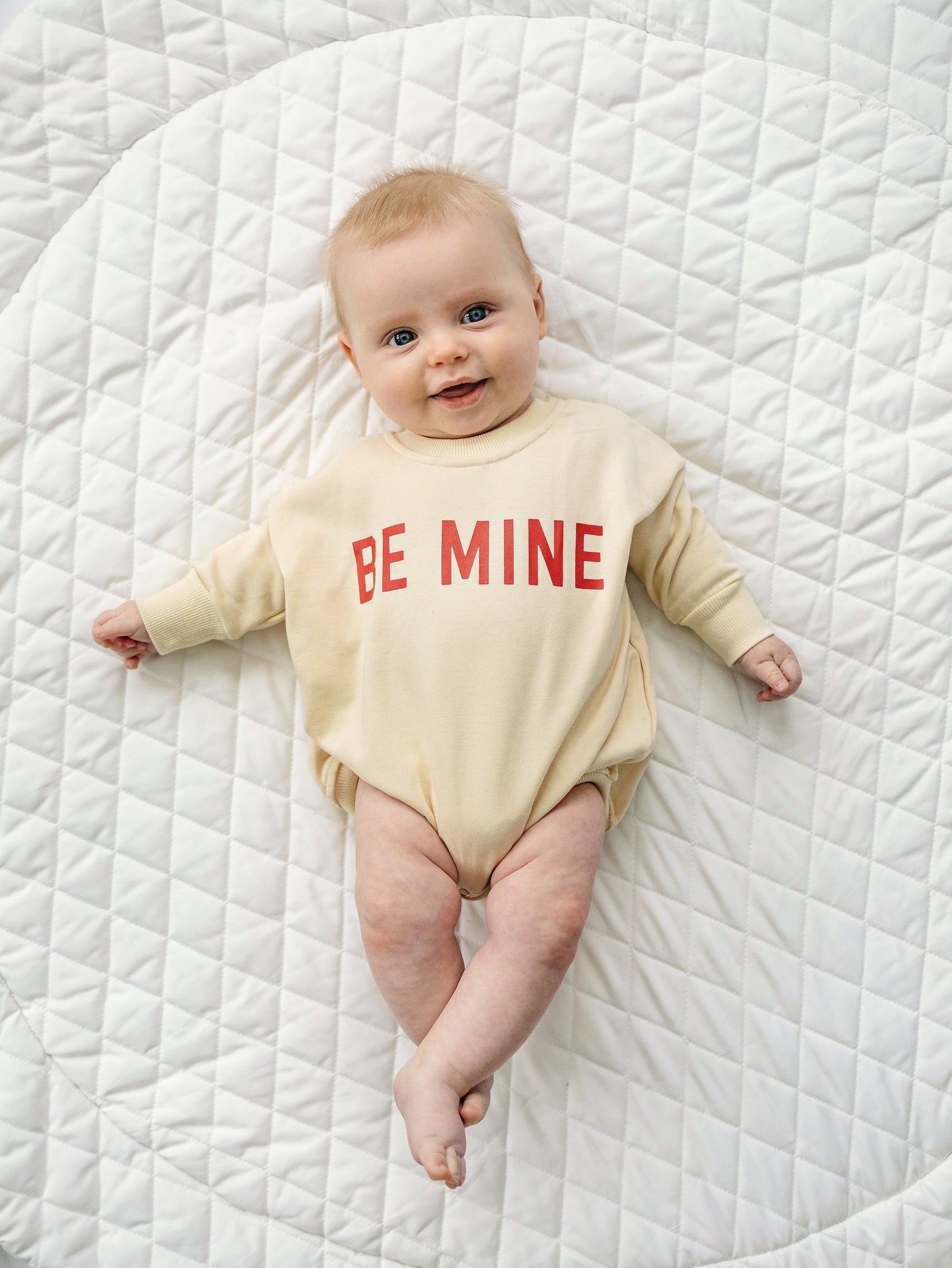 Be Mine Sweatshirt Romper - Cream