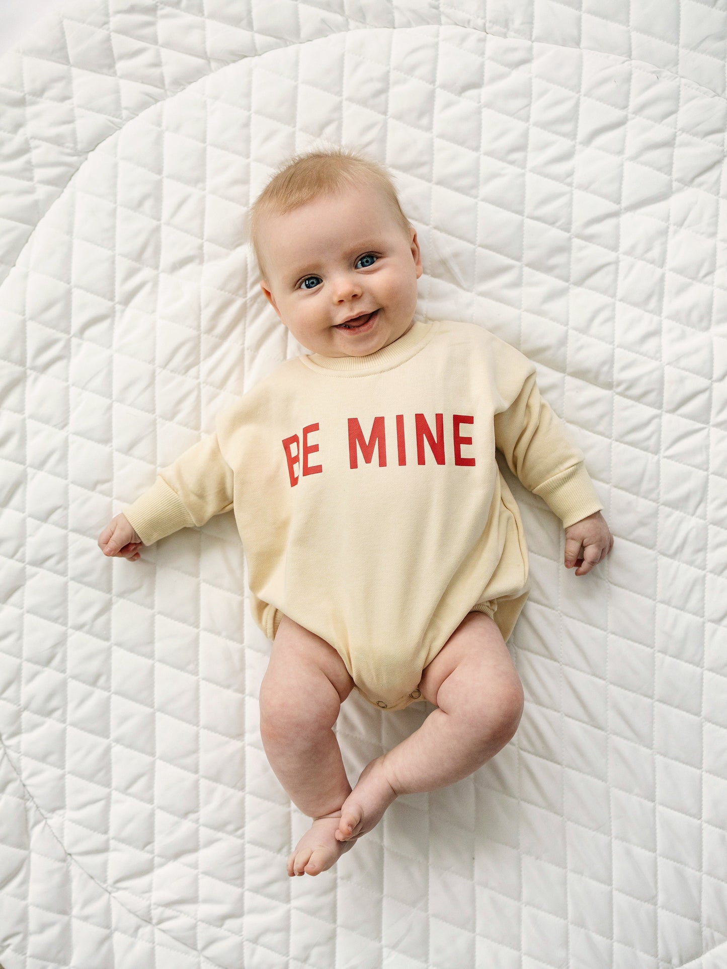 Be Mine Sweatshirt Romper - Cream