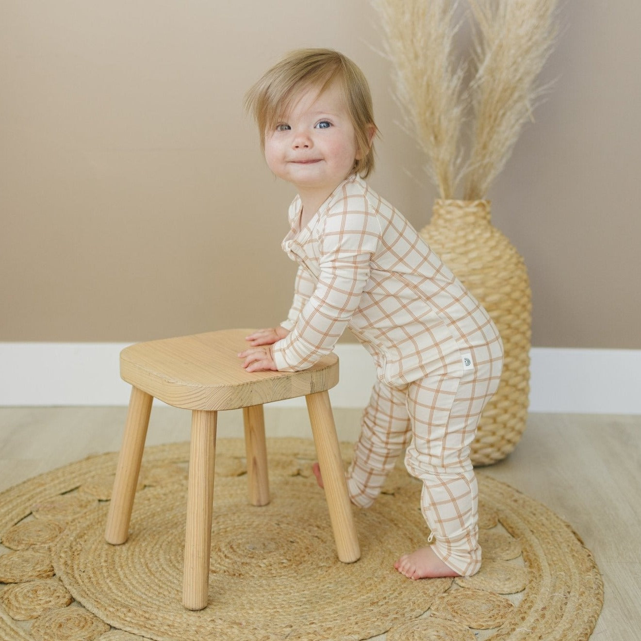 Pumpkin Plaid Zippy Romper