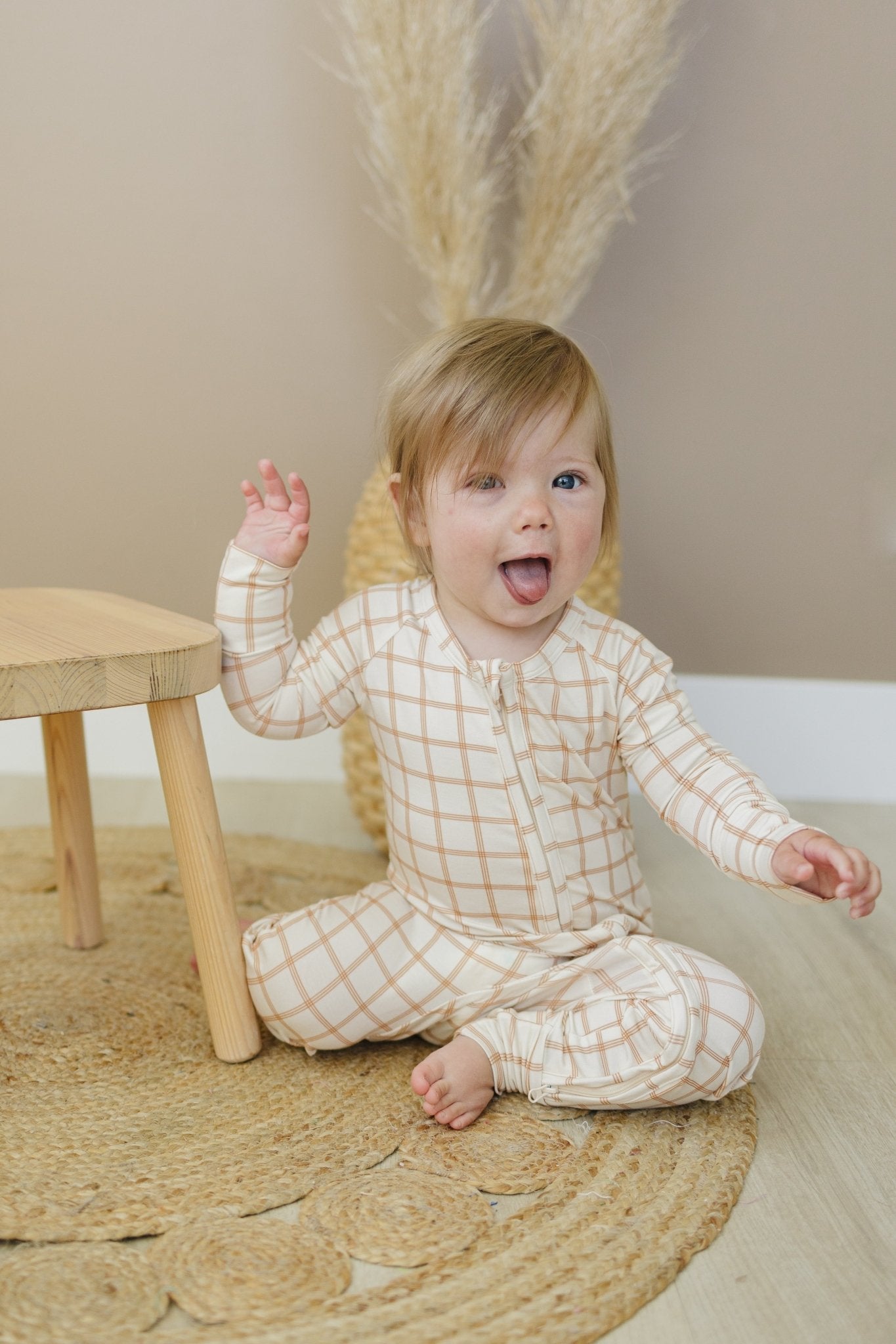 Pumpkin Plaid Zippy Romper