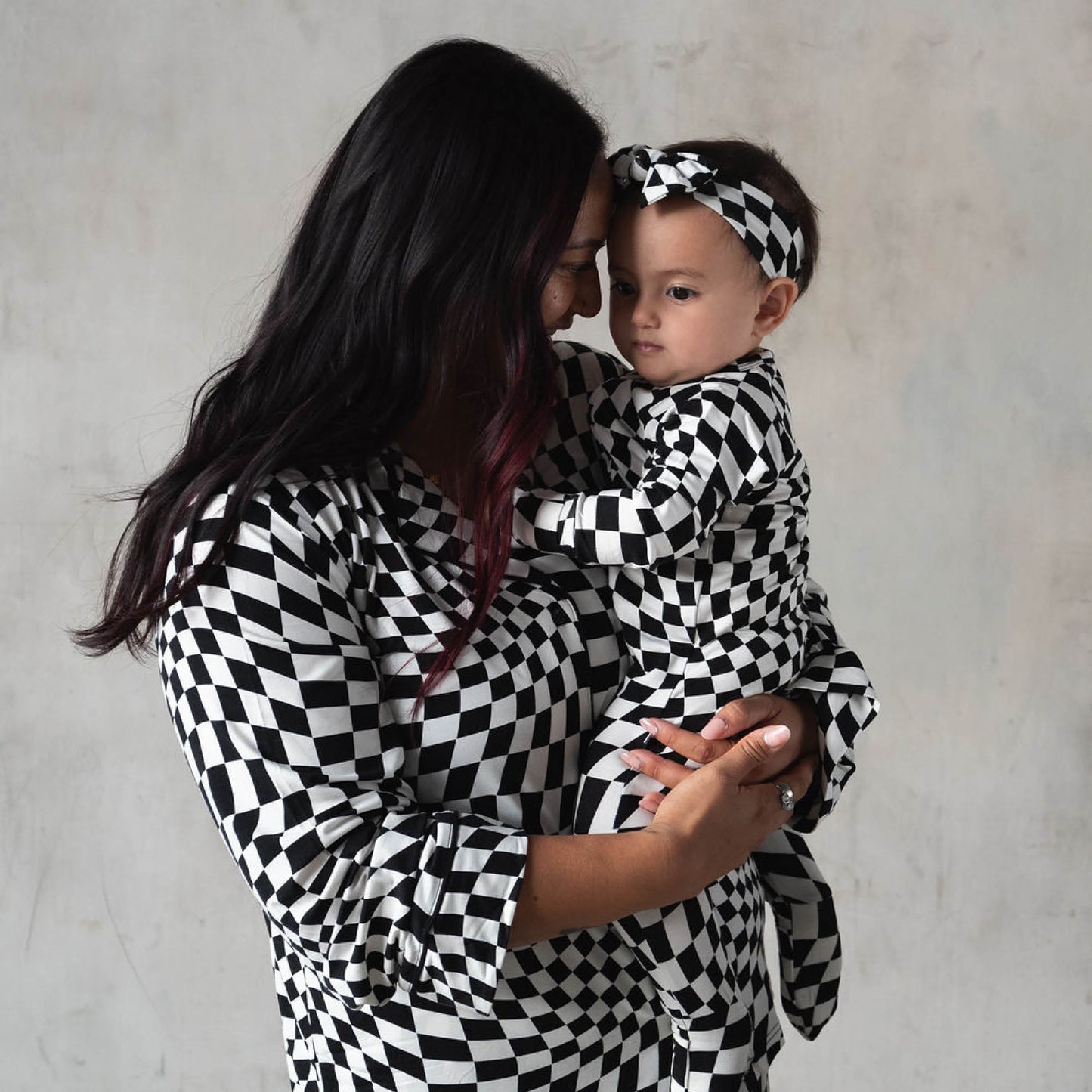 B&W Wavy Checker | Bamboo Head Wrap