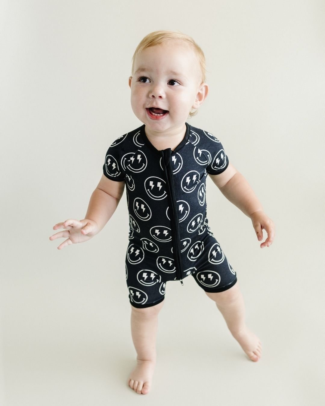 Bamboo Shorty Romper | Electric Smiley