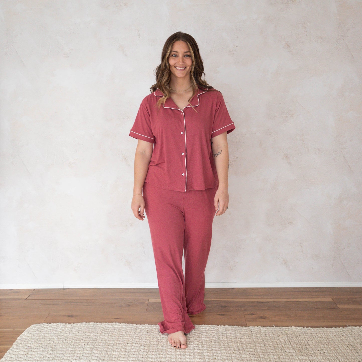 Berry Ribbed | Women's Flare Set