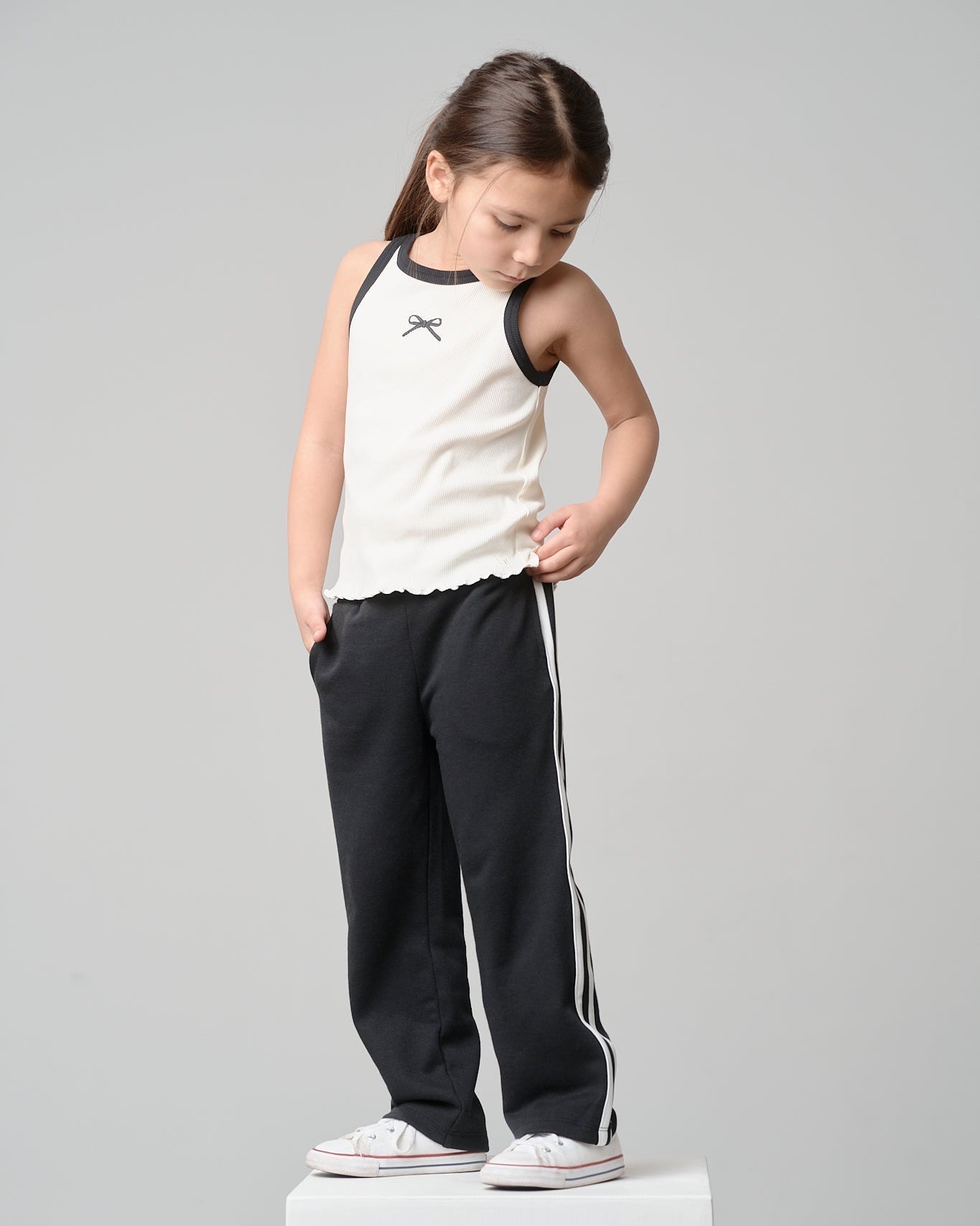 Bow Ribbed Tank - Vanilla