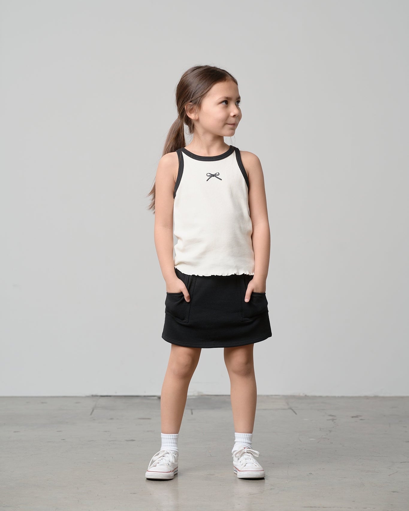 Bow Ribbed Tank - Vanilla
