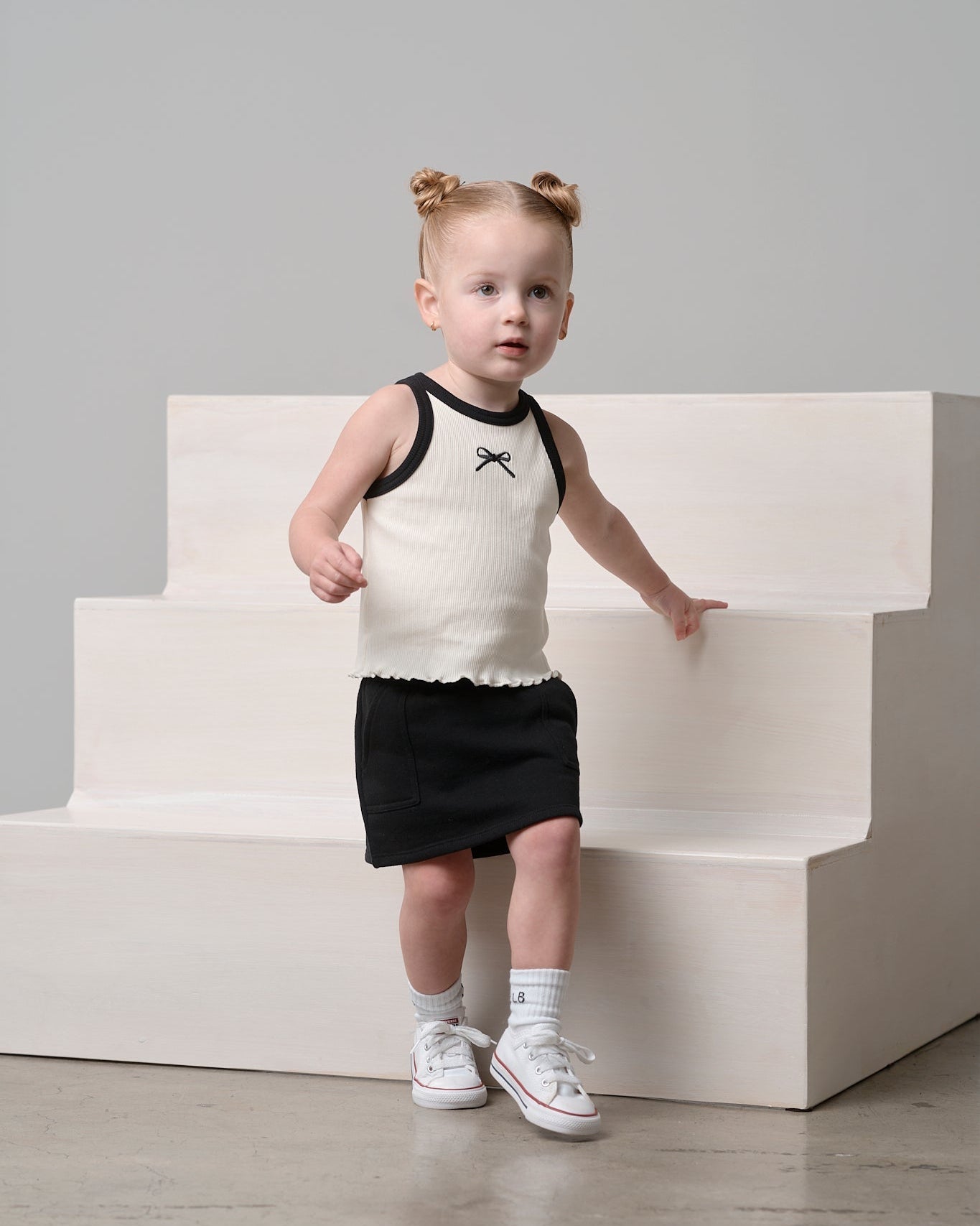 Bow Ribbed Tank - Vanilla