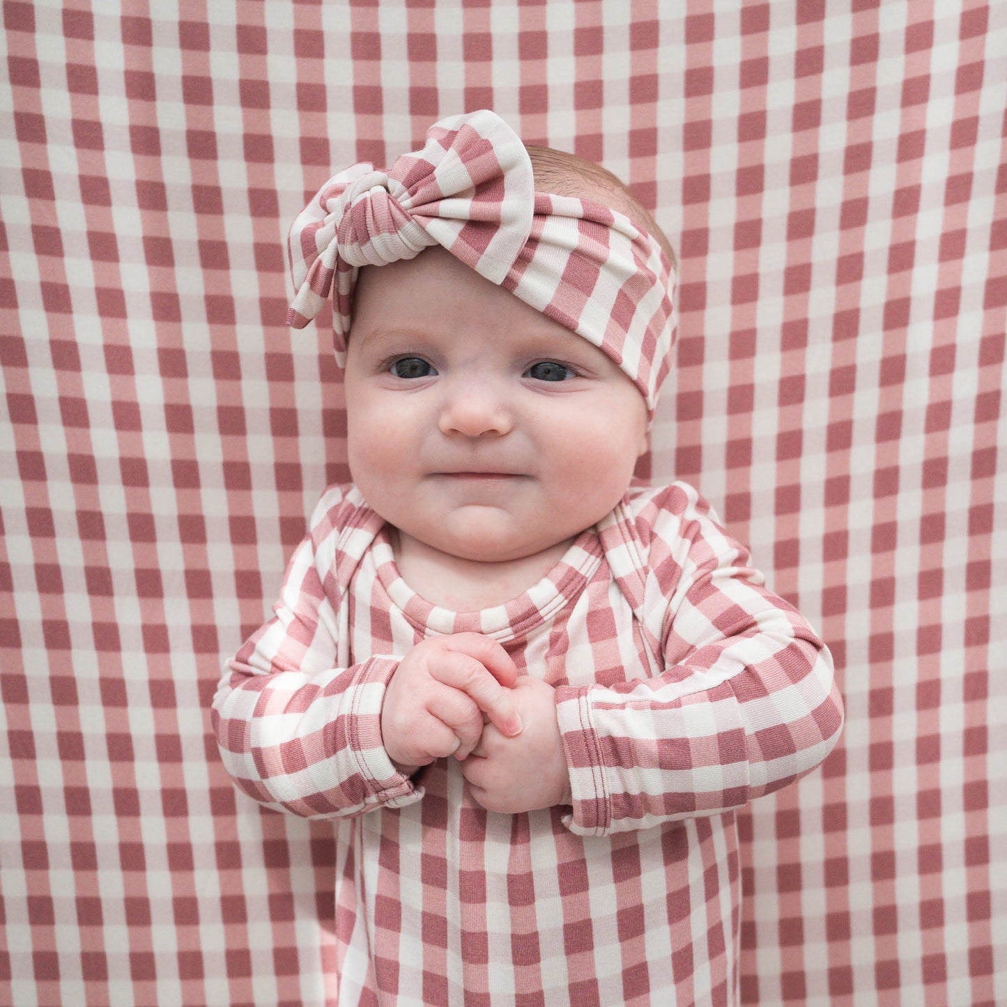 Berry Gingham | Bamboo Crib Sheet