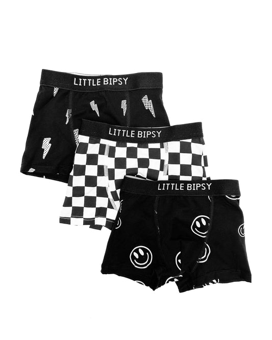 Boxer Brief 3-Pack - Smiley, Checkered, Lightning Bolt
