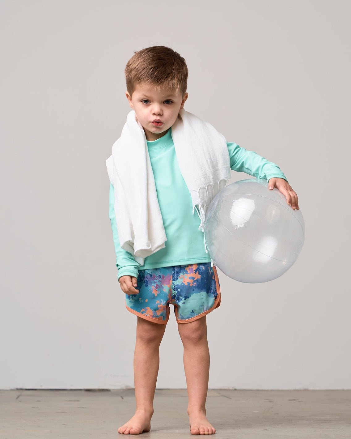 Boy's Swim Short - Melon Watercolor