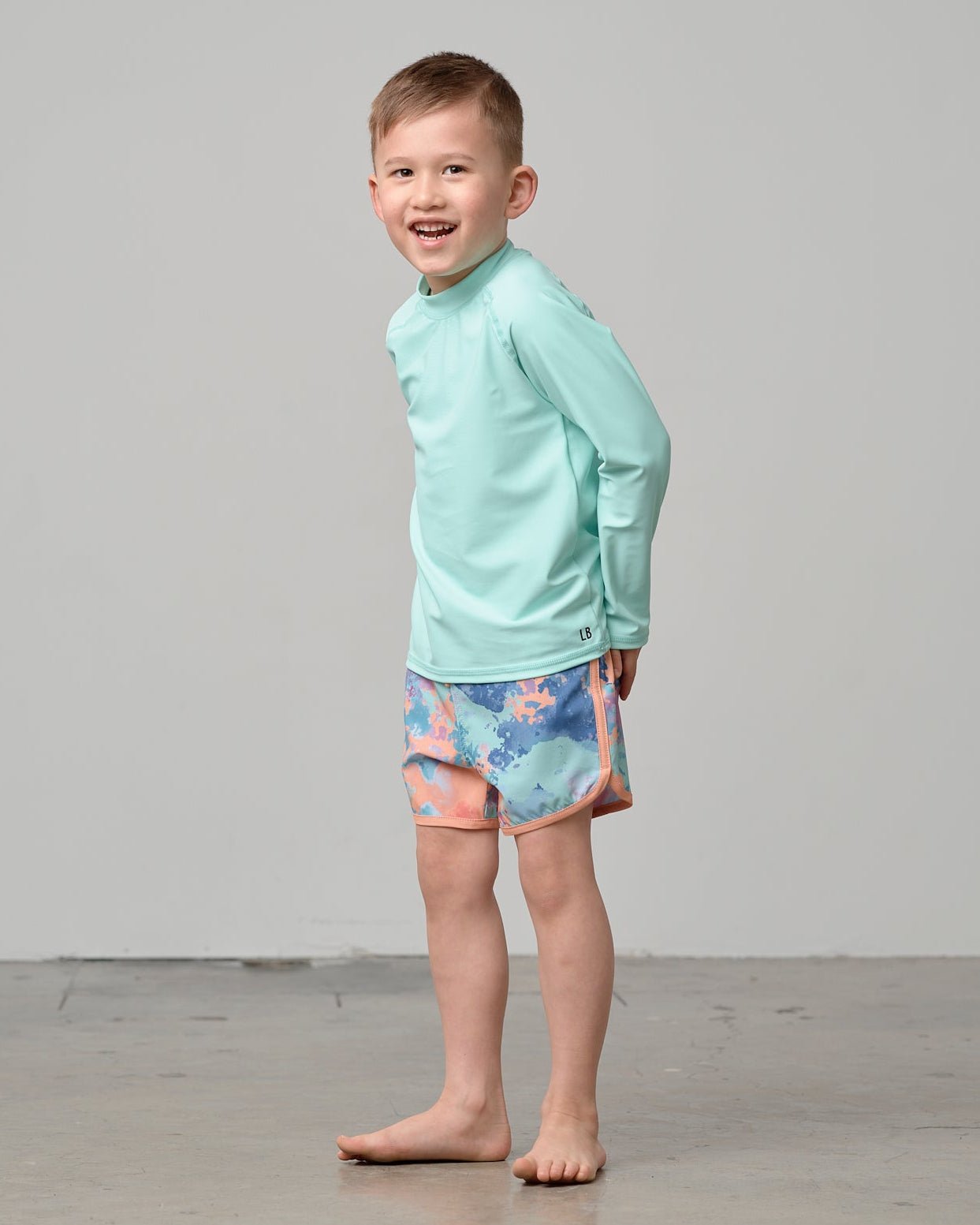 Boy's Swim Short - Melon Watercolor