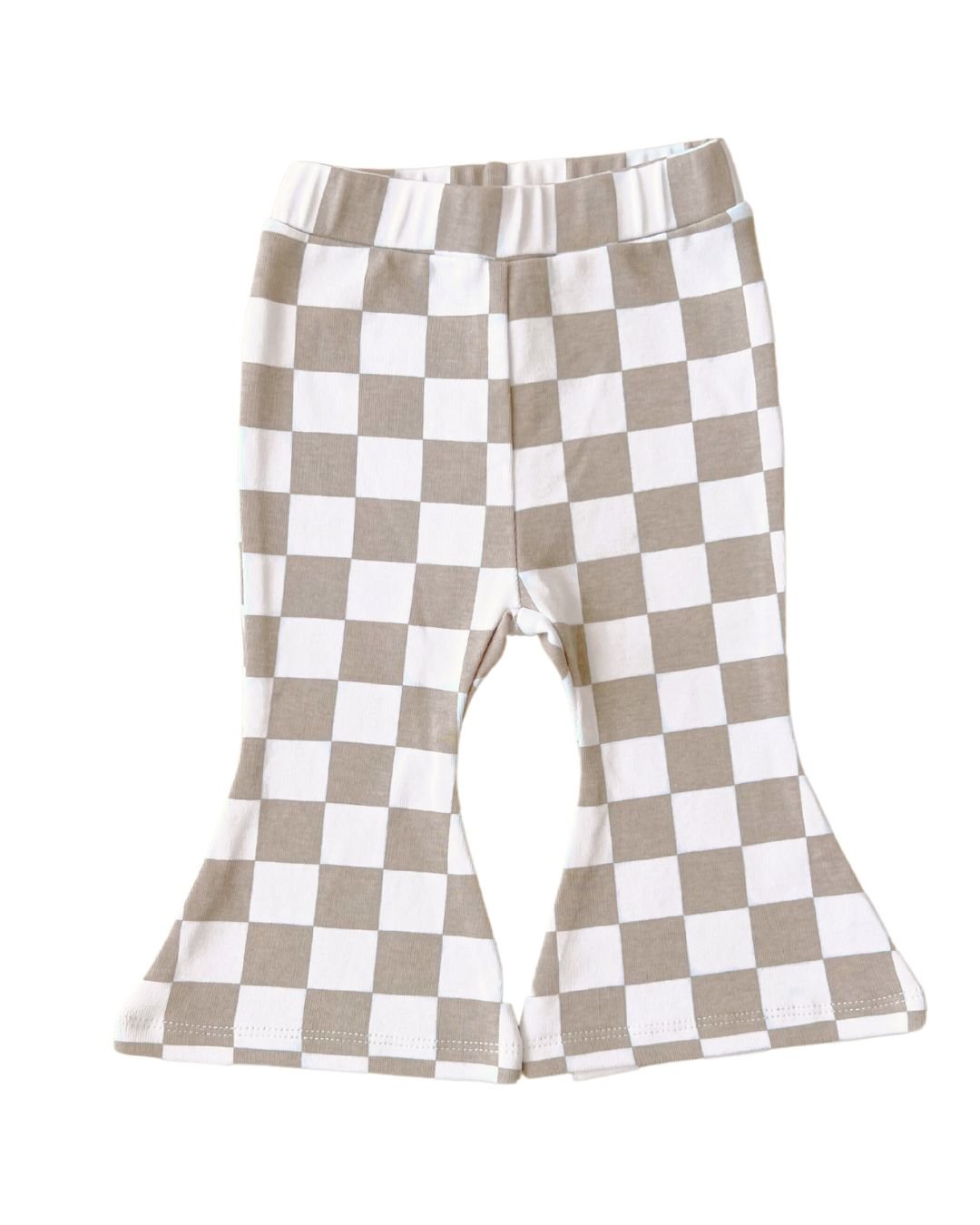 Checkered Flare Pants | Latte