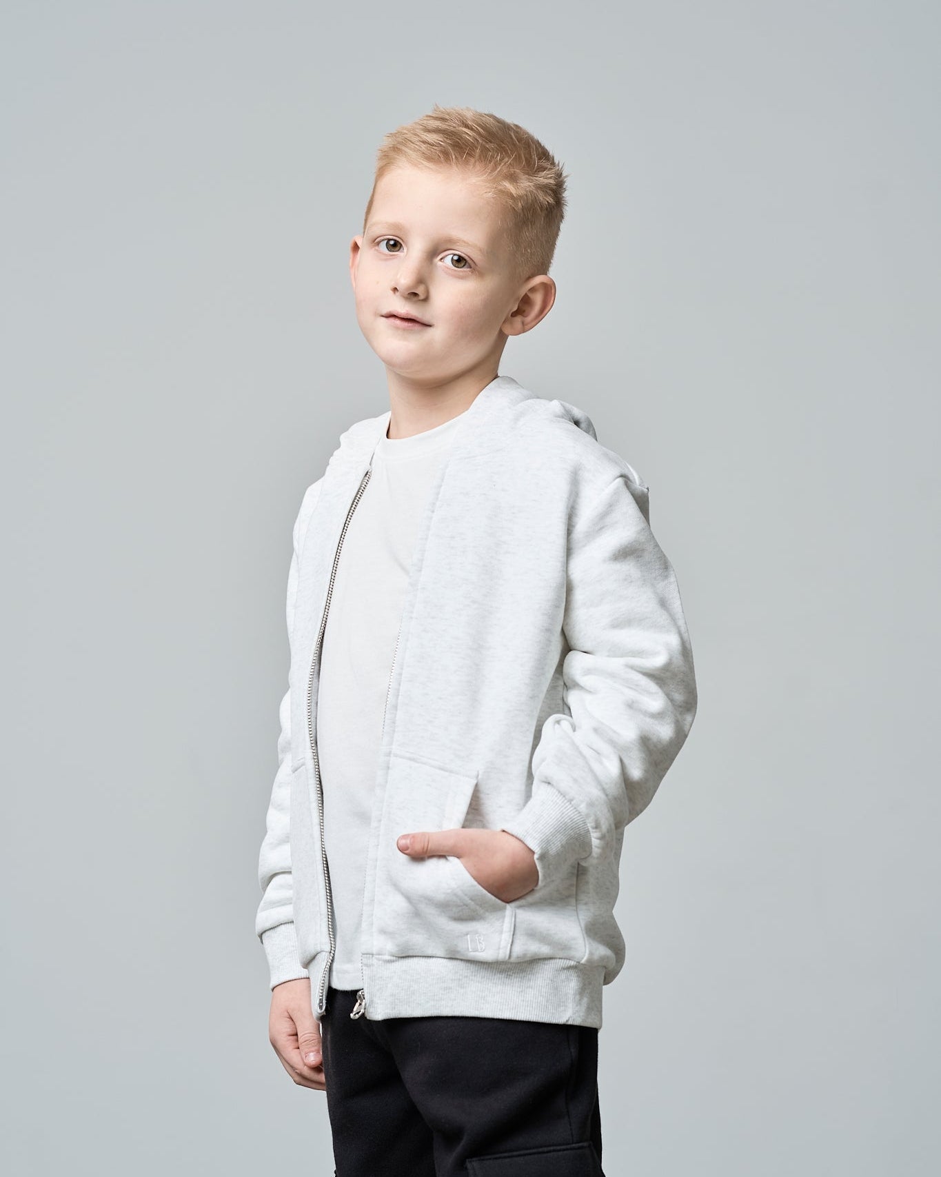 Classic Zip Hoodie - Light Heather Grey