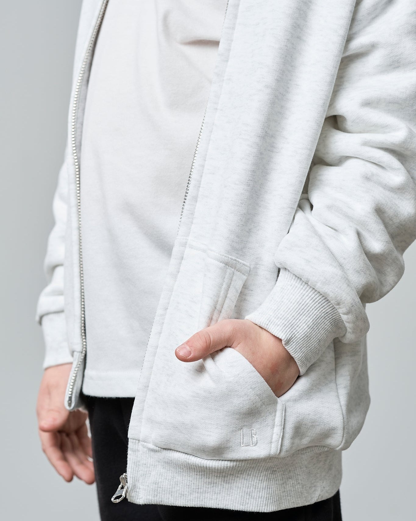 Classic Zip Hoodie - Light Heather Grey