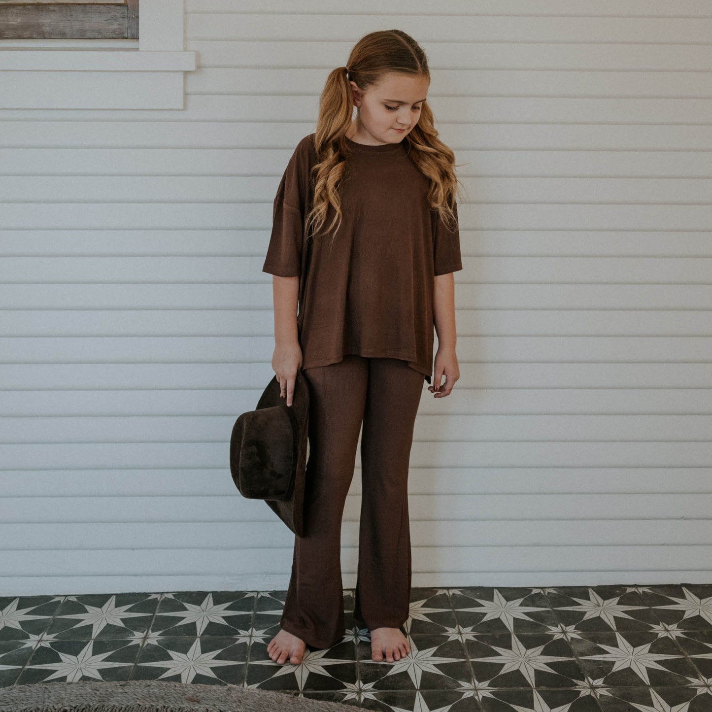 Cowboy Coffee Ribbed | Girl's Everyday Set