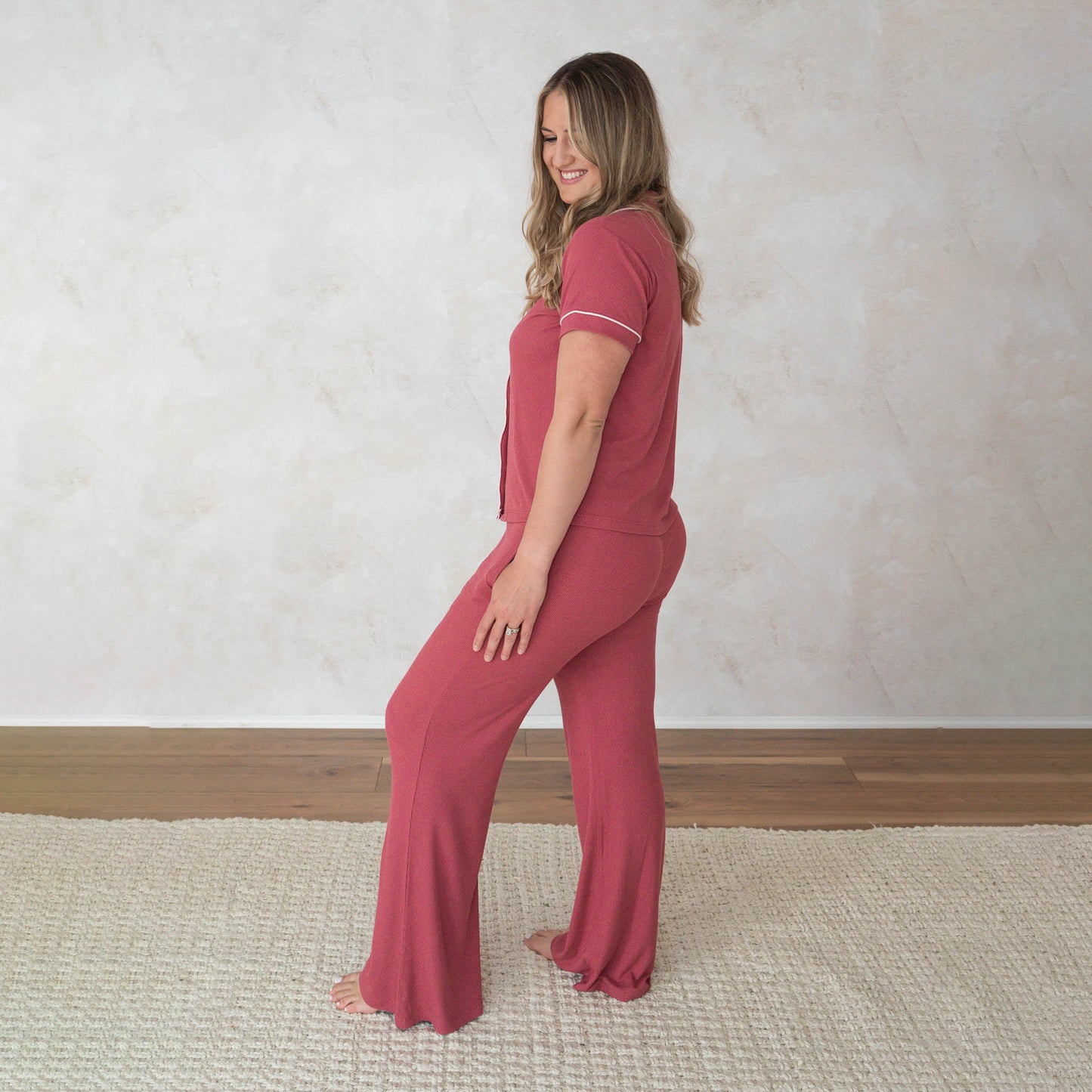 Berry Ribbed | Women's Flare Set