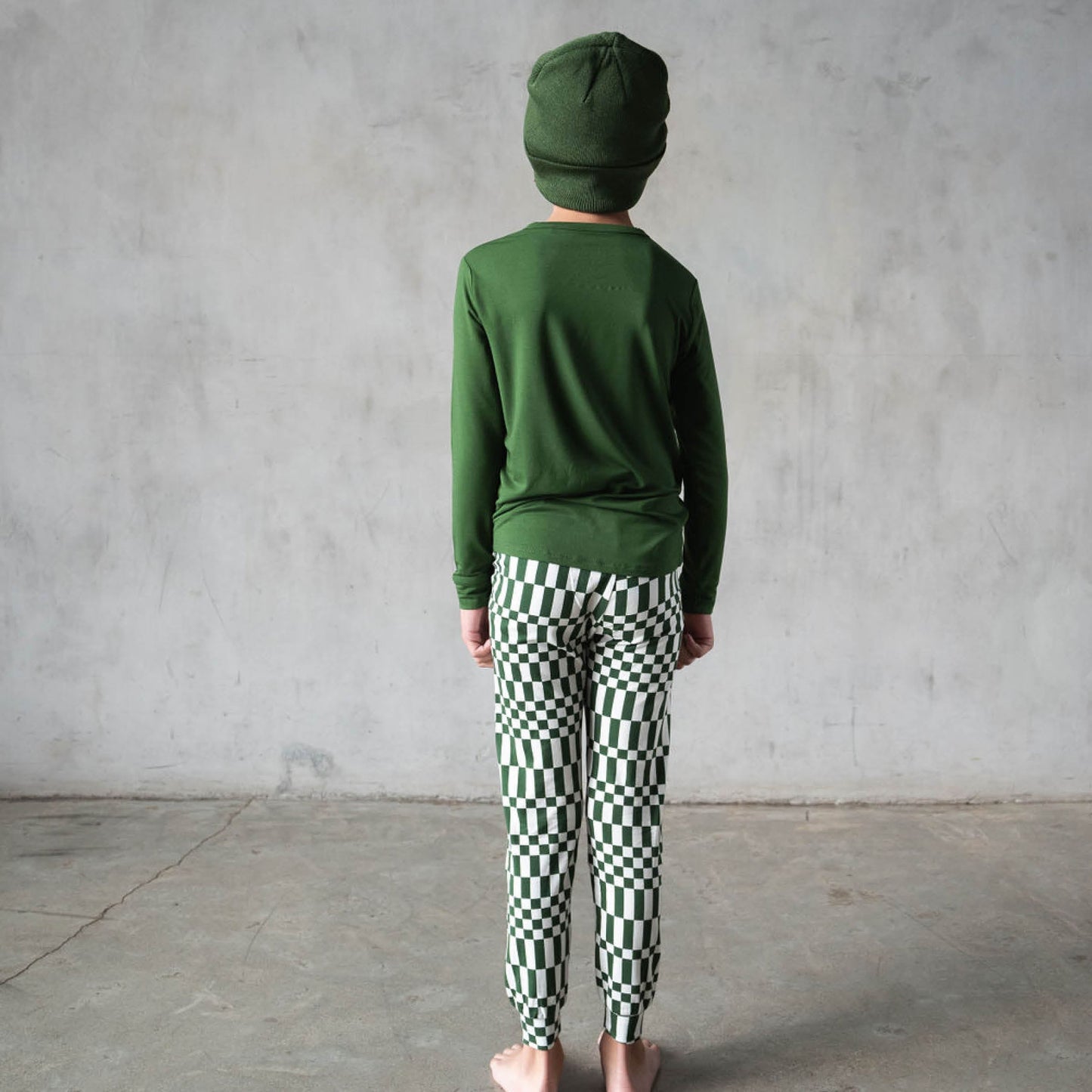 Everyday Check | Boys Jogger Pants (Green Check)