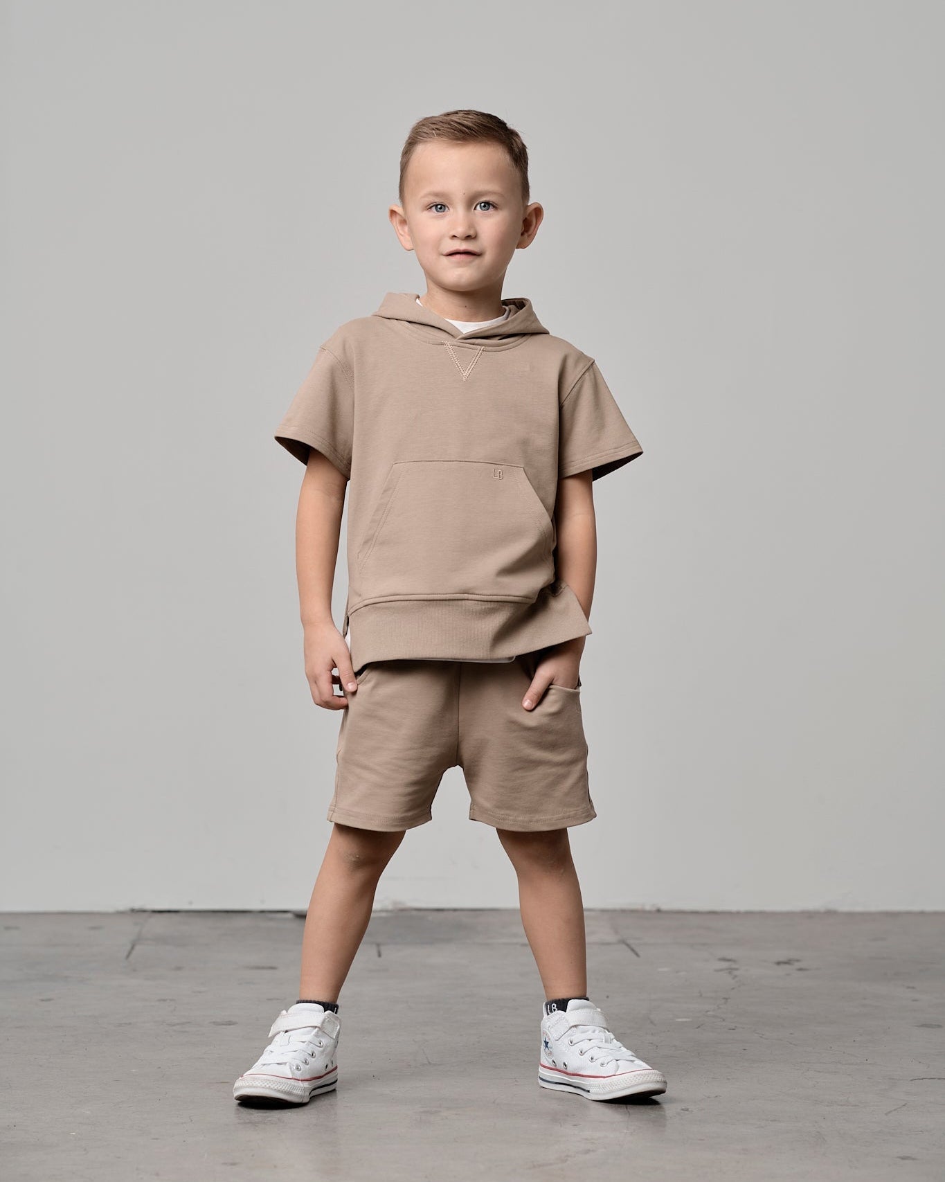 Short Sleeve Hoodie - Driftwood