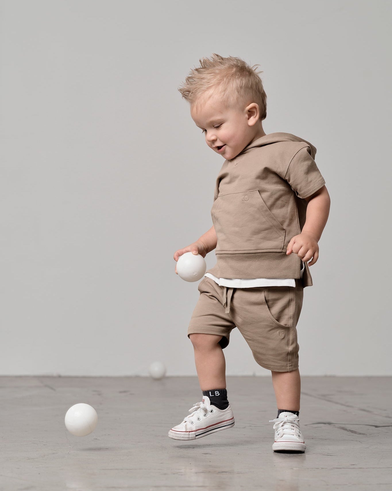 Short Sleeve Hoodie - Driftwood
