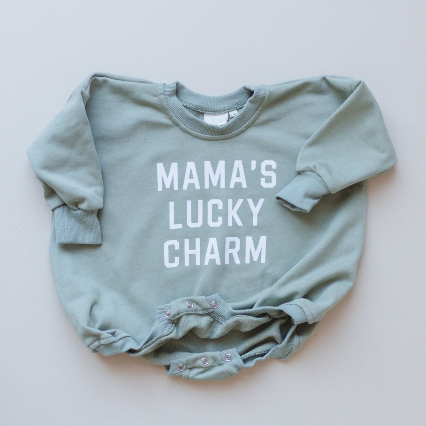 Mama's Lucky Charm Sweatshirt Romper- more colors