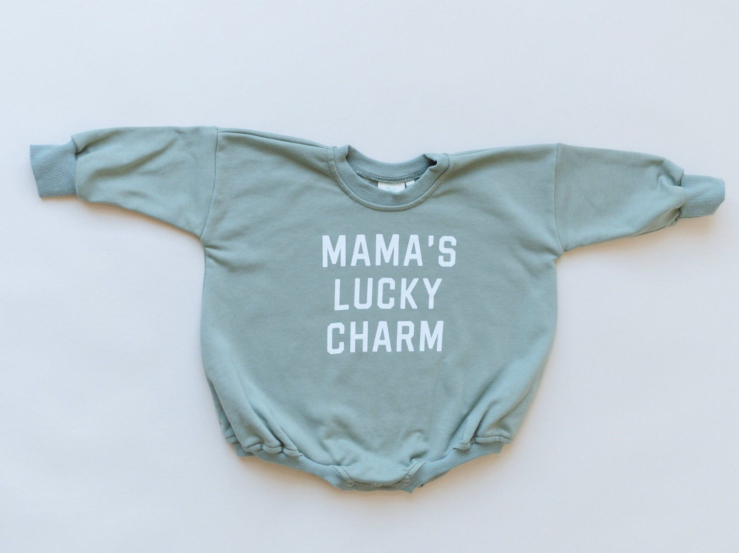 Mama's Lucky Charm Sweatshirt Romper- more colors