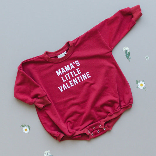 Mama's Little Valentine Sweatshirt Romper - more colors